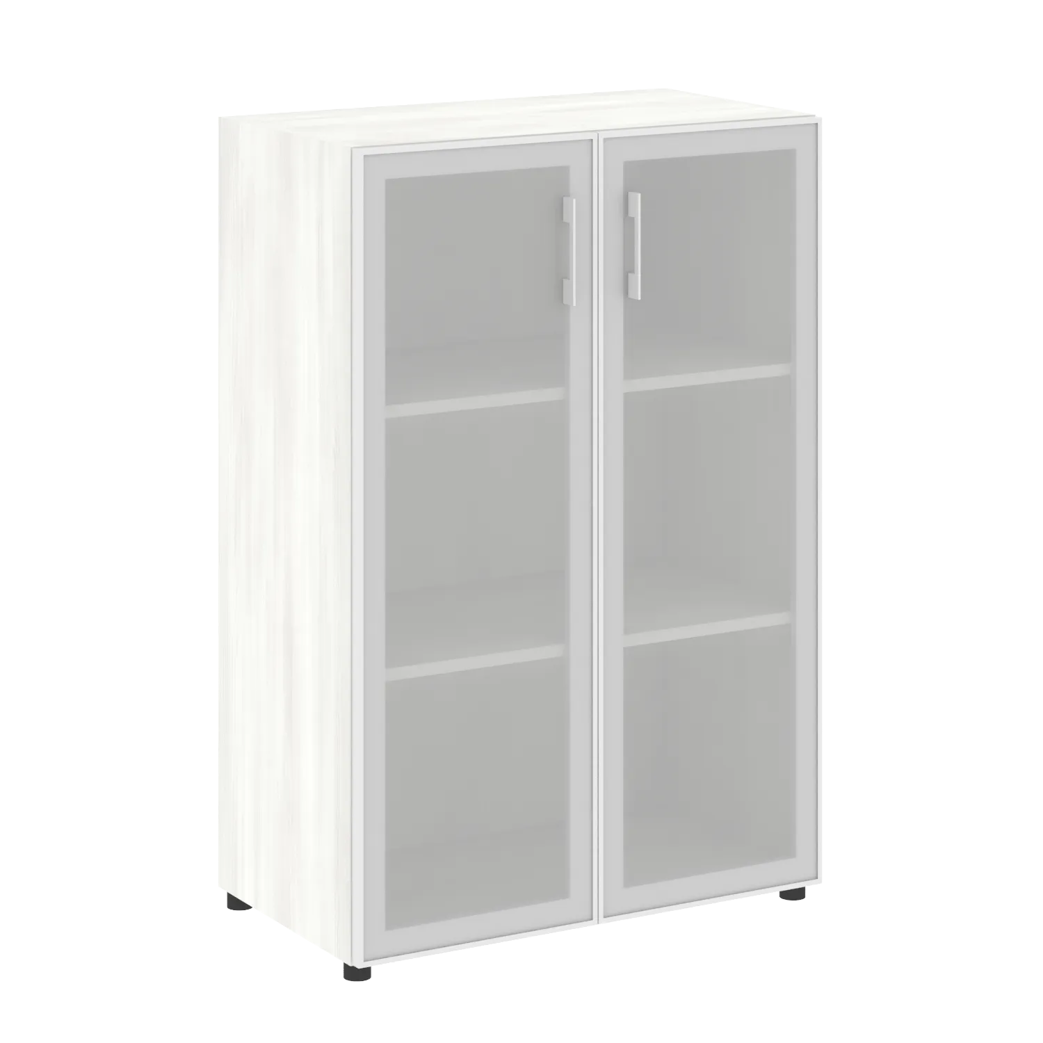 Шкаф средний широкий (2 средних фасада стекло в раме) Yalta LT.ST-2.4 R снежная патина